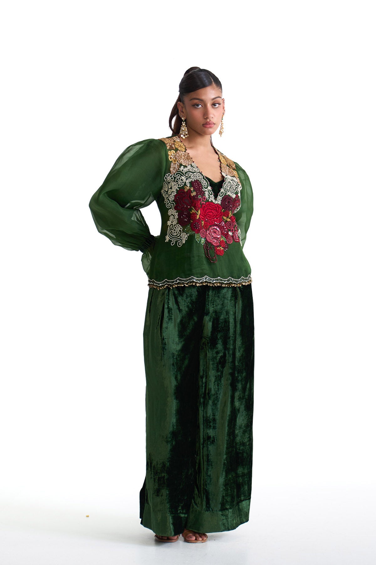 Jade organza top set