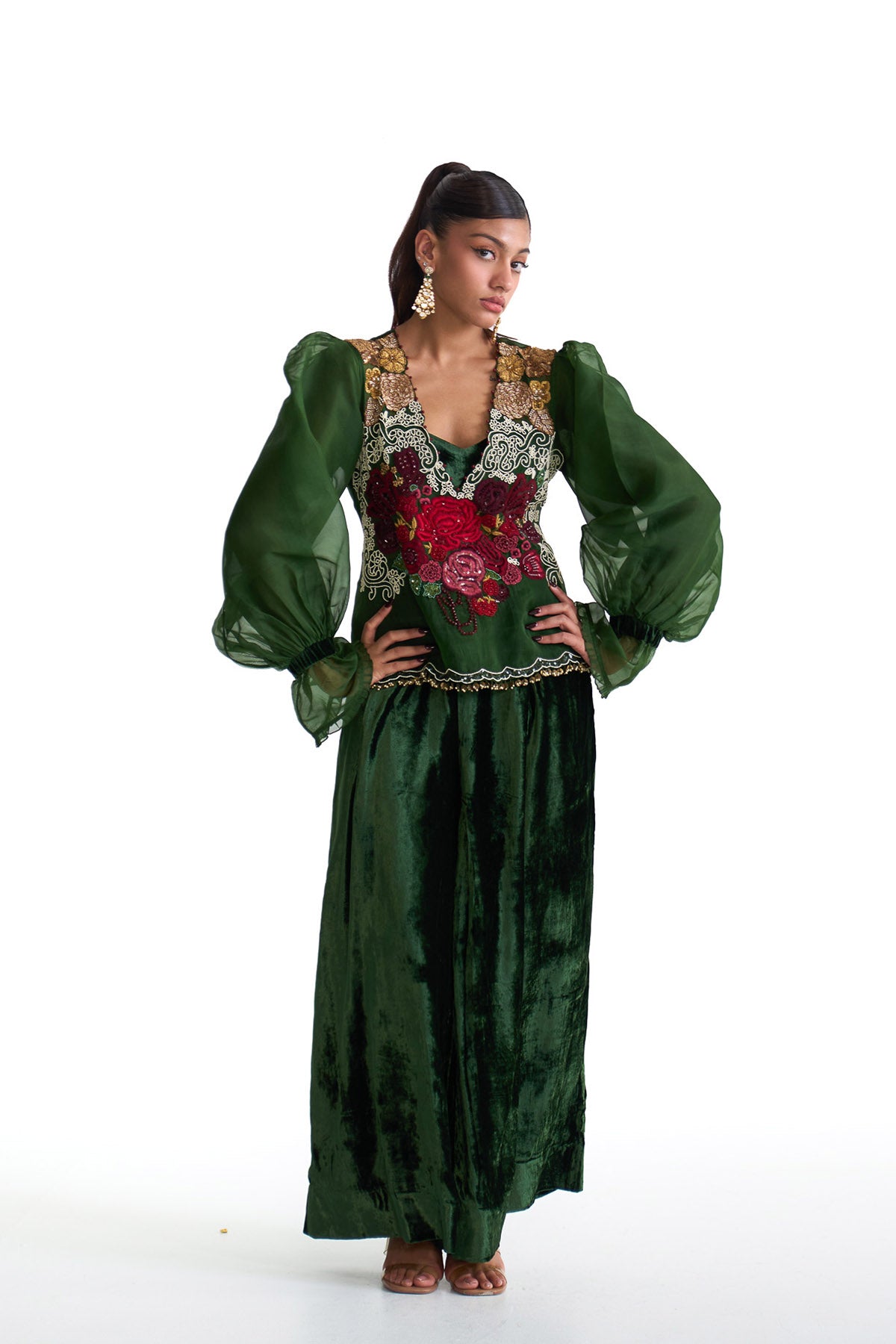 Jade organza top set