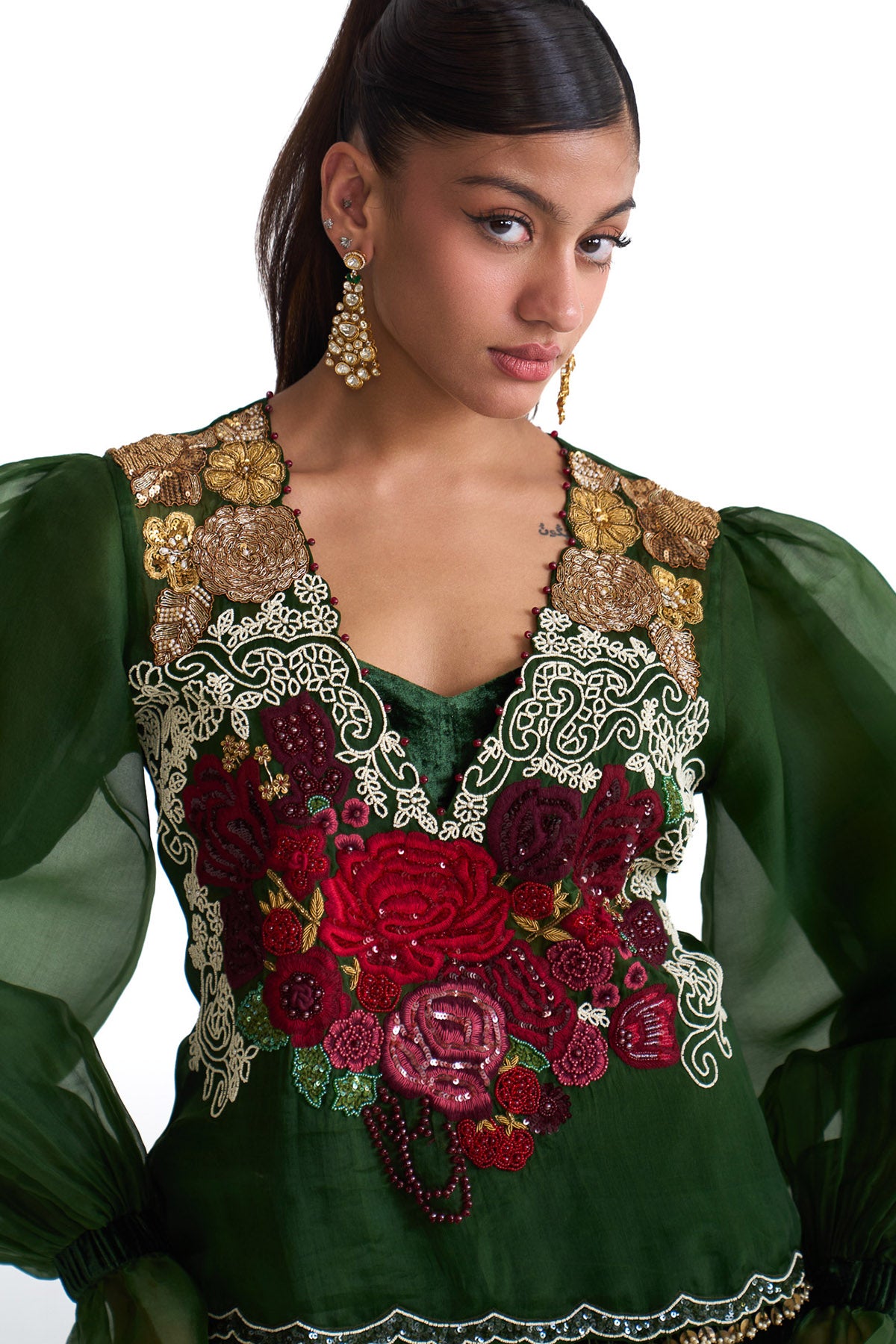 Jade organza top set