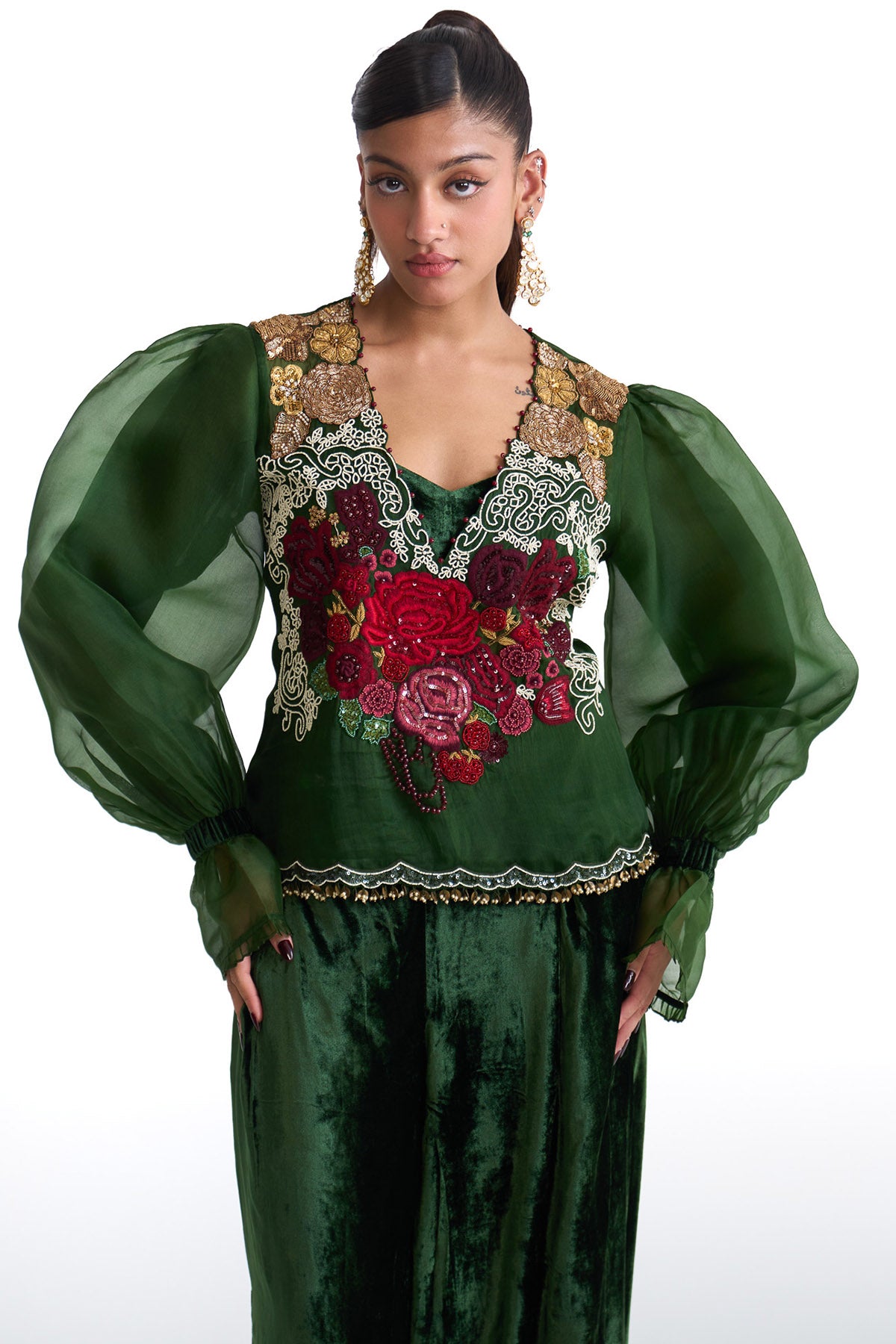 Jade organza top set