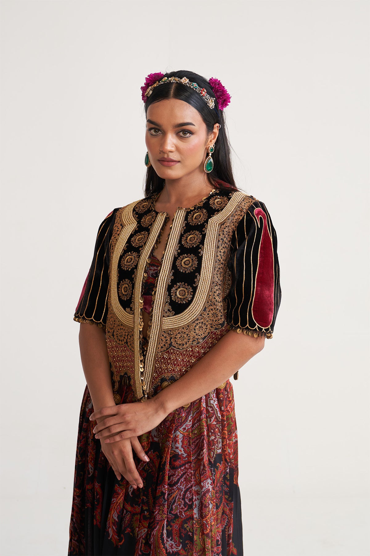 Pleated skirt jacket set