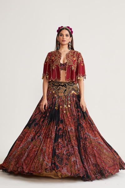 Jamawar Jacket lehenga set