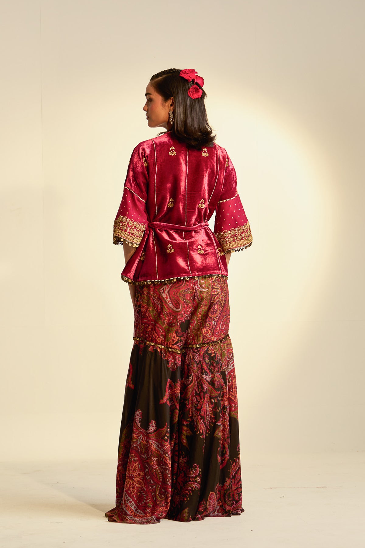 Wrap jacket garara set