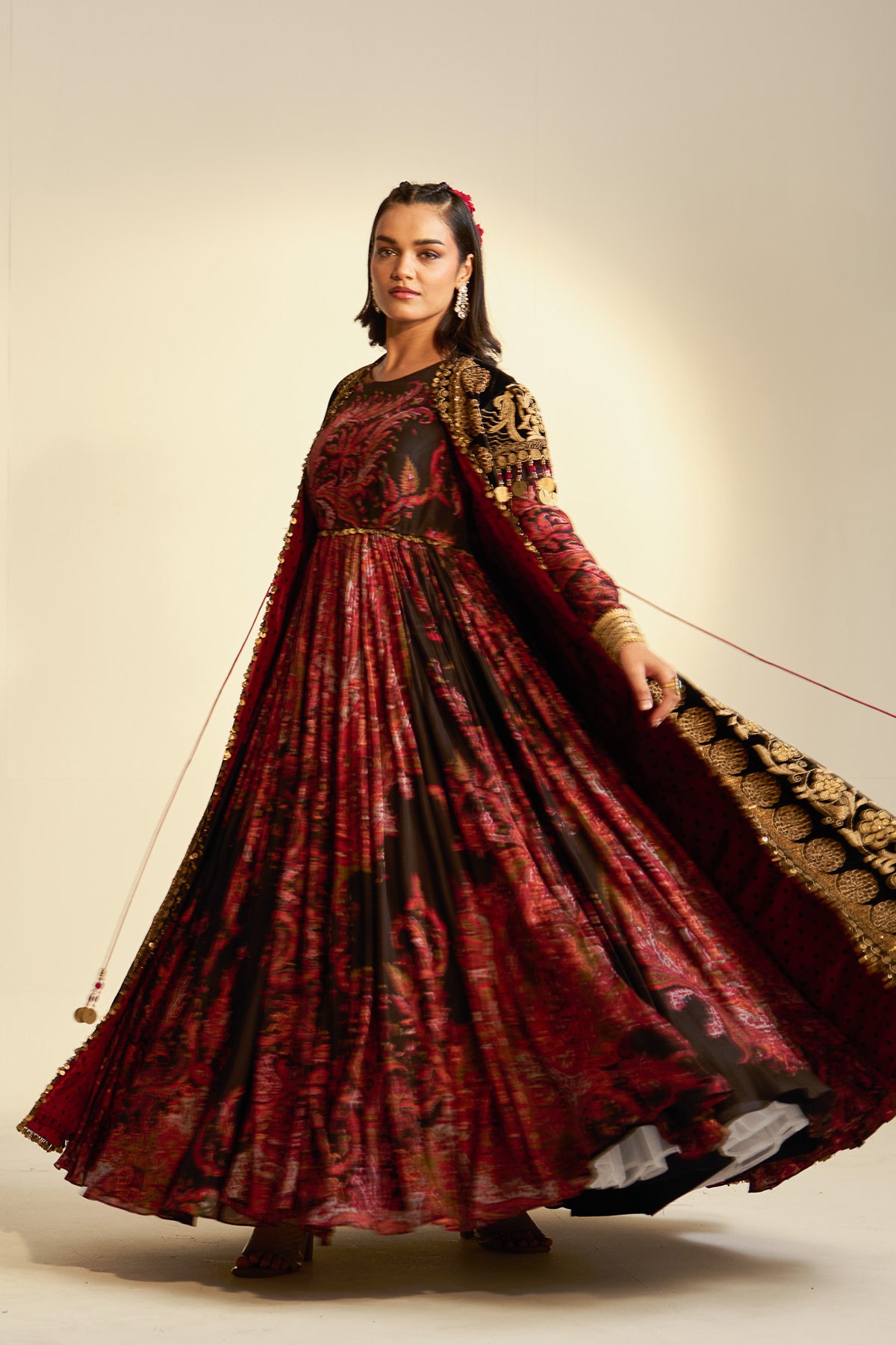 Long jacket anarkali set