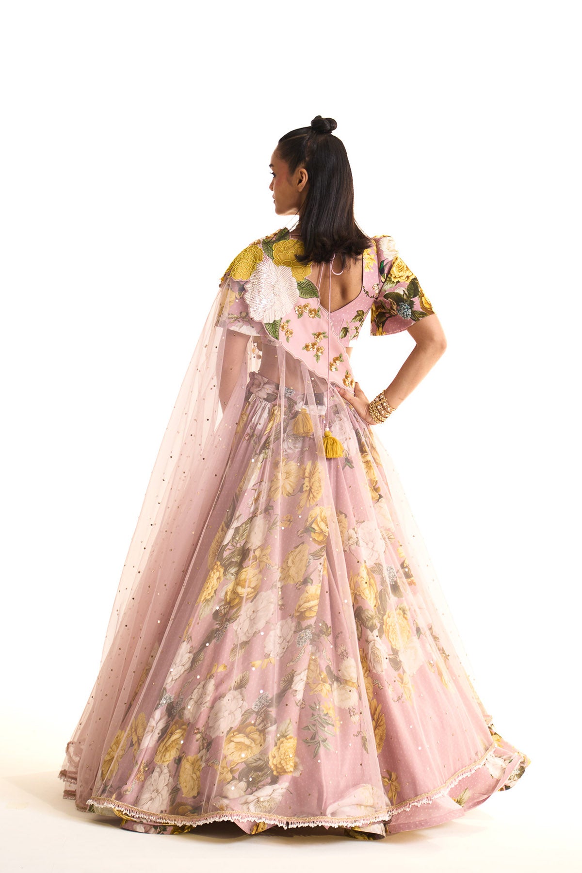 marigold drape & lehenga set