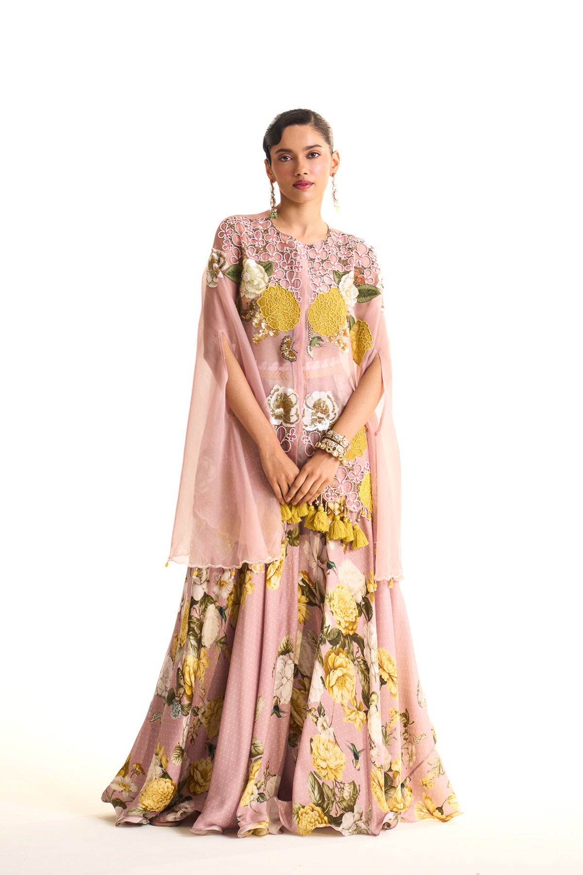 marigold cape & garara set