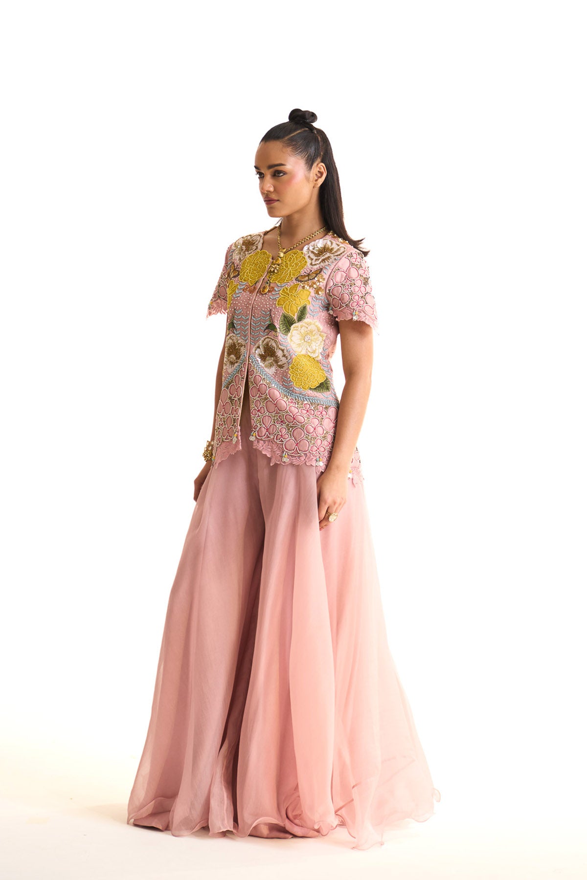 Marigold blossom shirt & sharara set