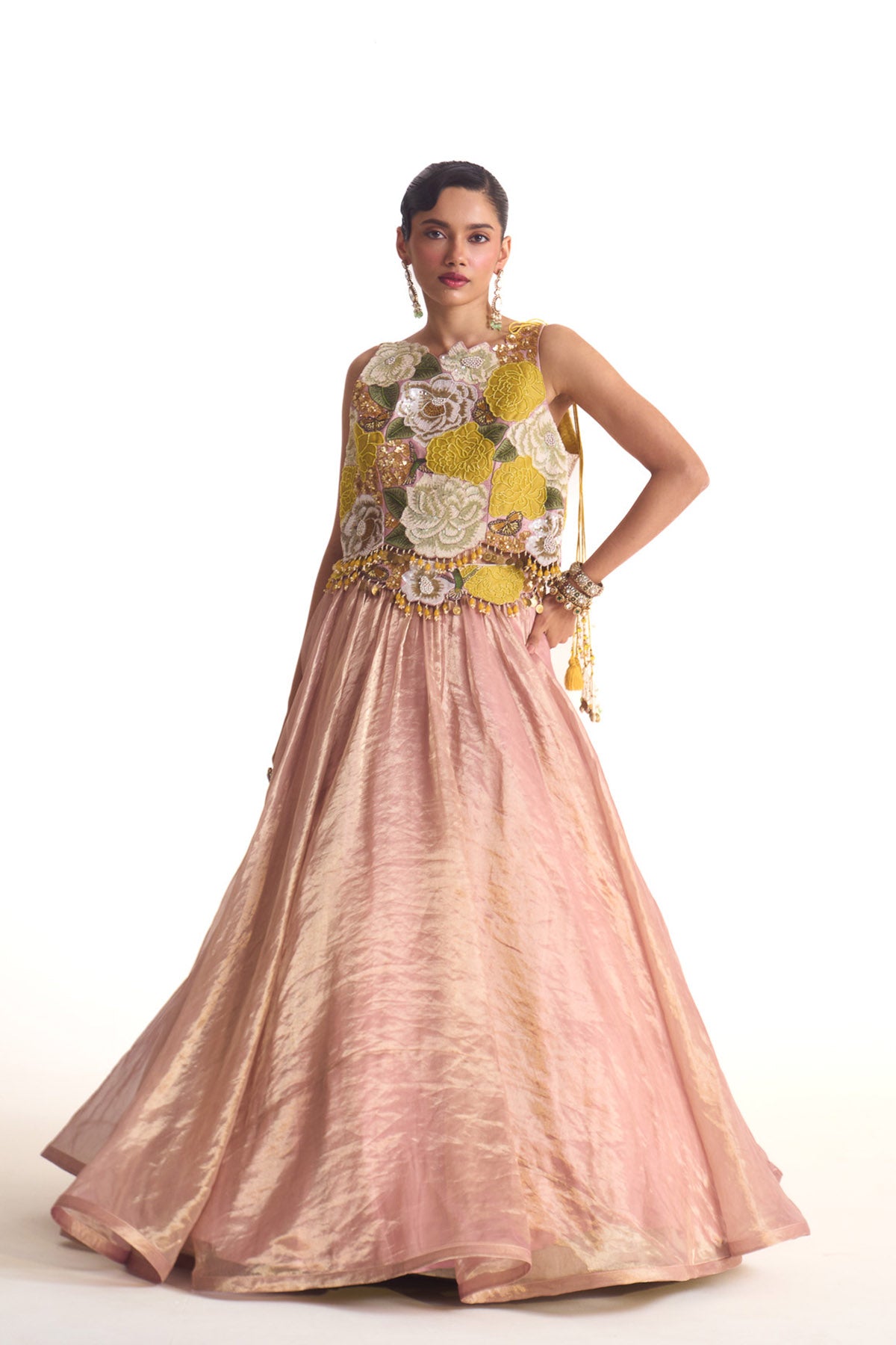 Marigold crop top & skirt set