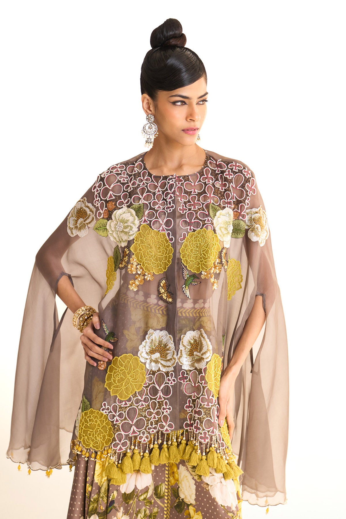 marigold cape & garara set