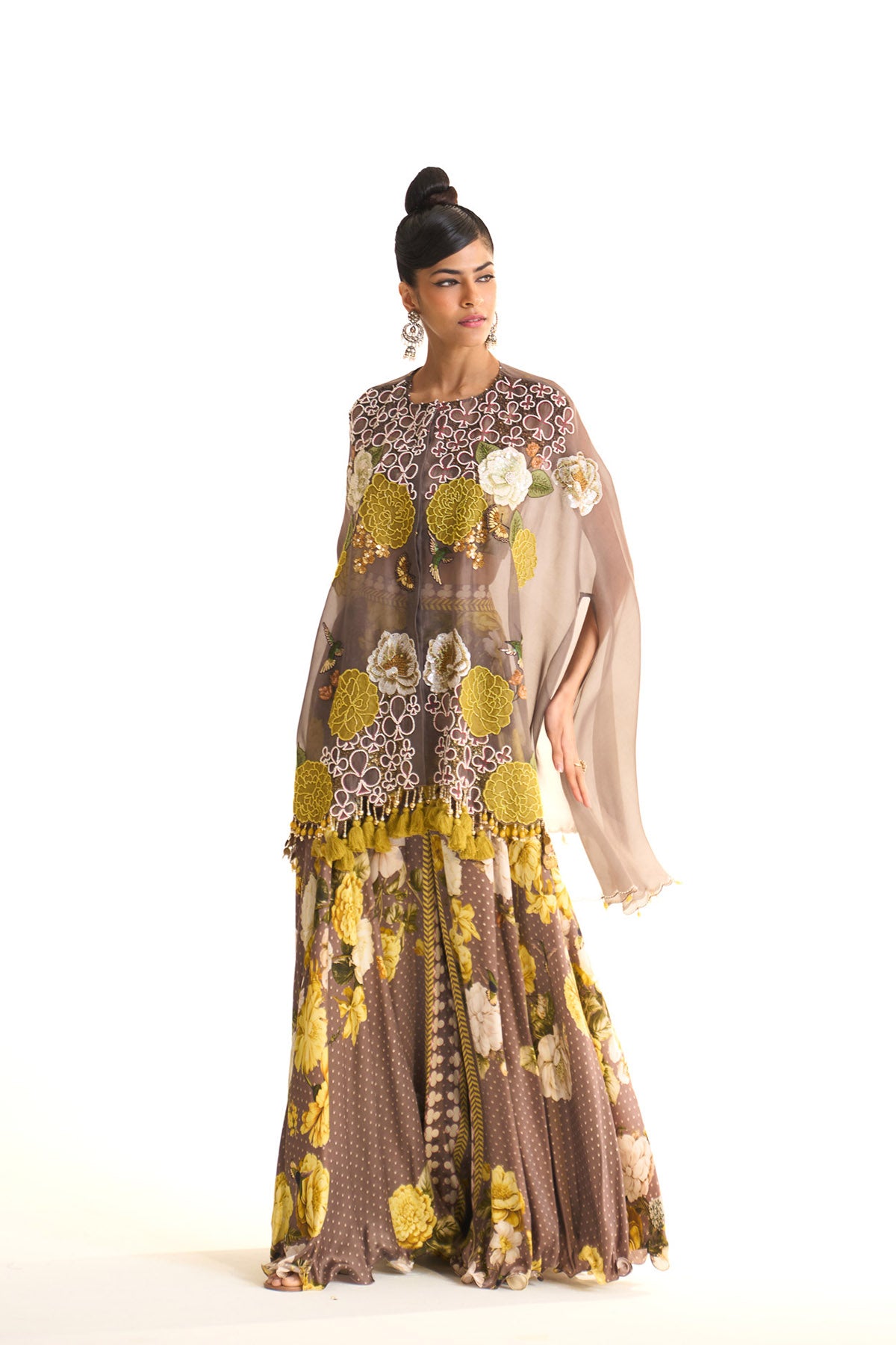 marigold cape & garara set
