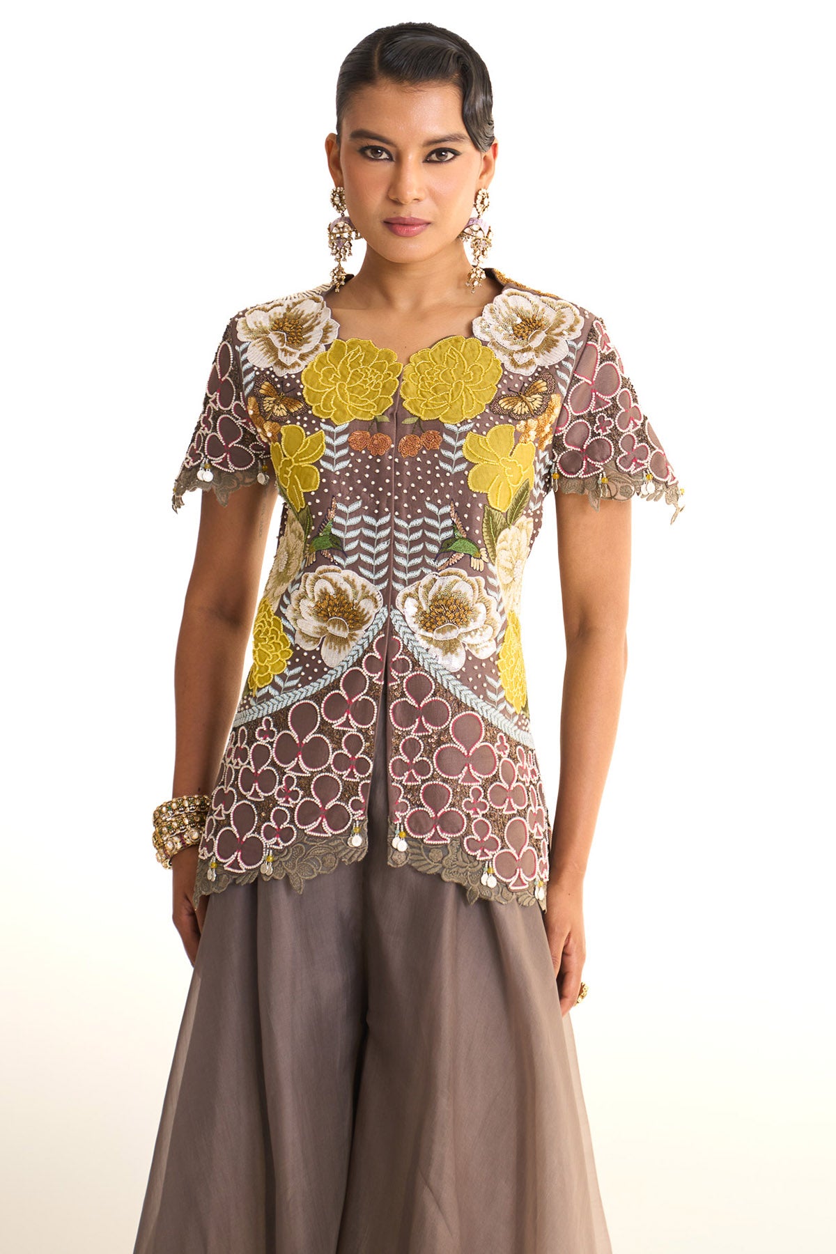 Marigold blossom shirt & sharara set