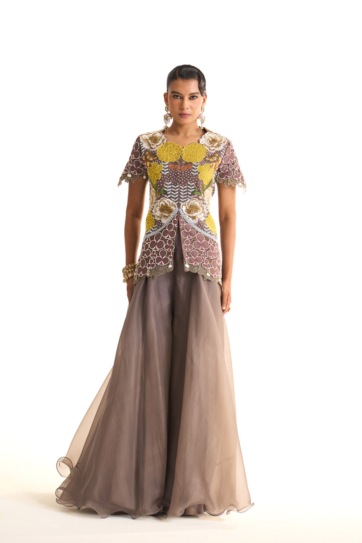 Marigold blossom shirt & sharara set
