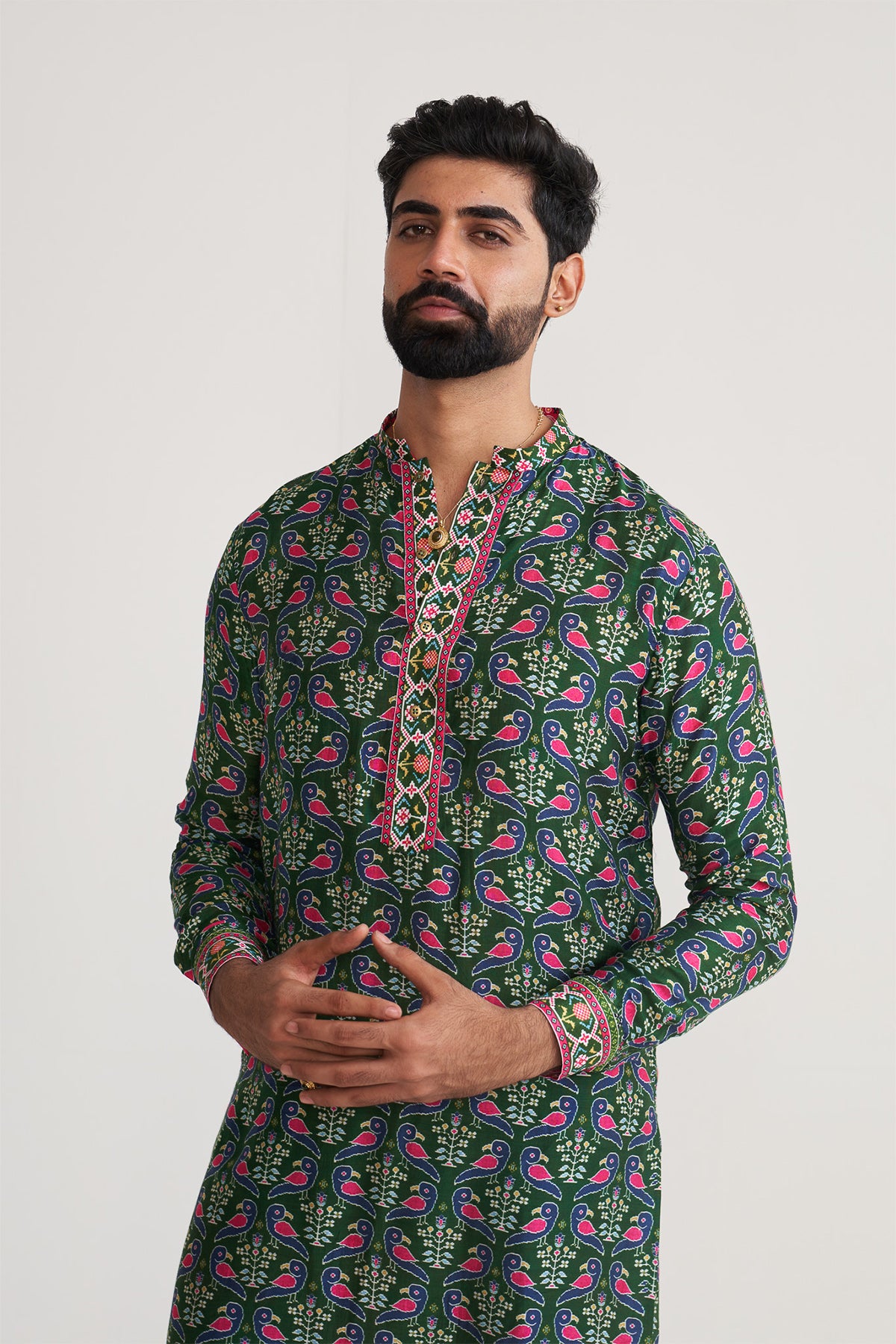 Patola blue kurta