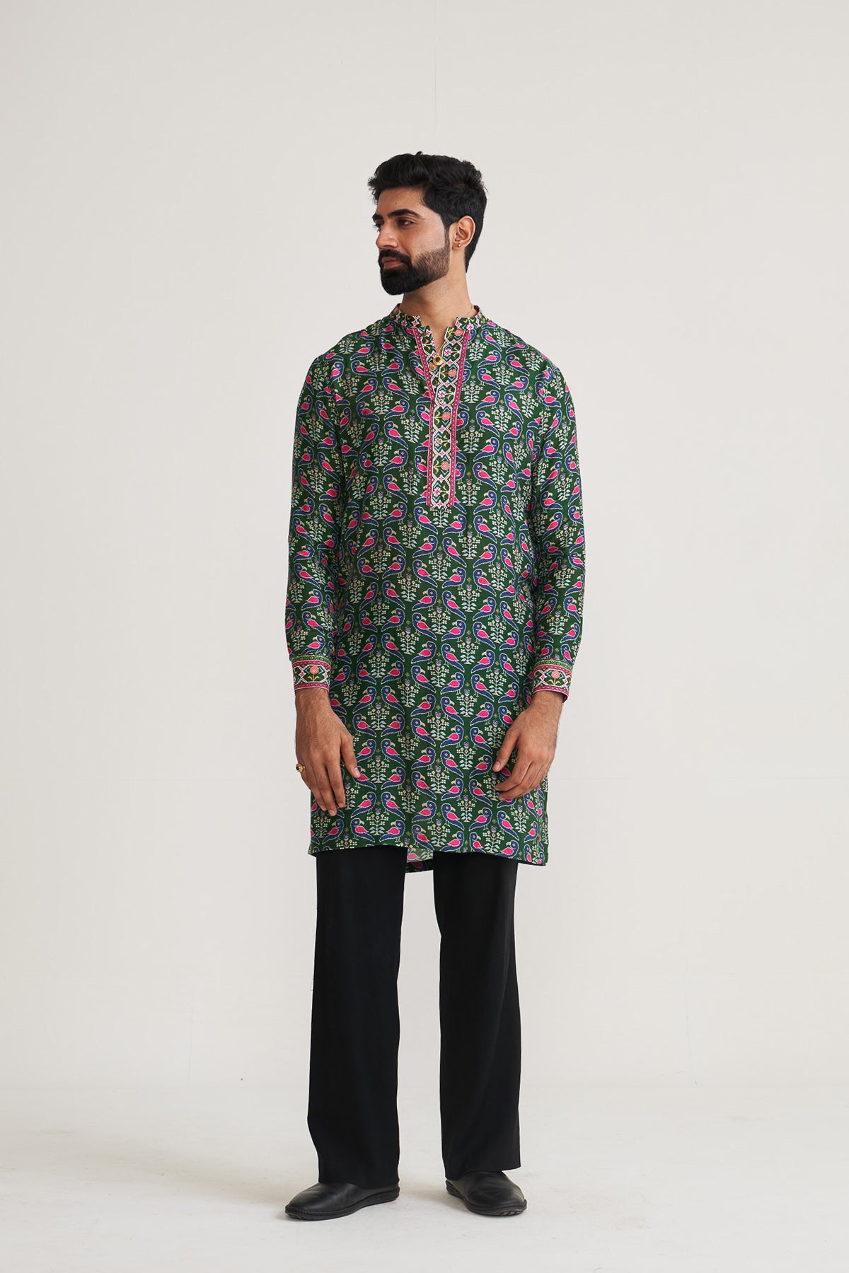 Patola blue kurta
