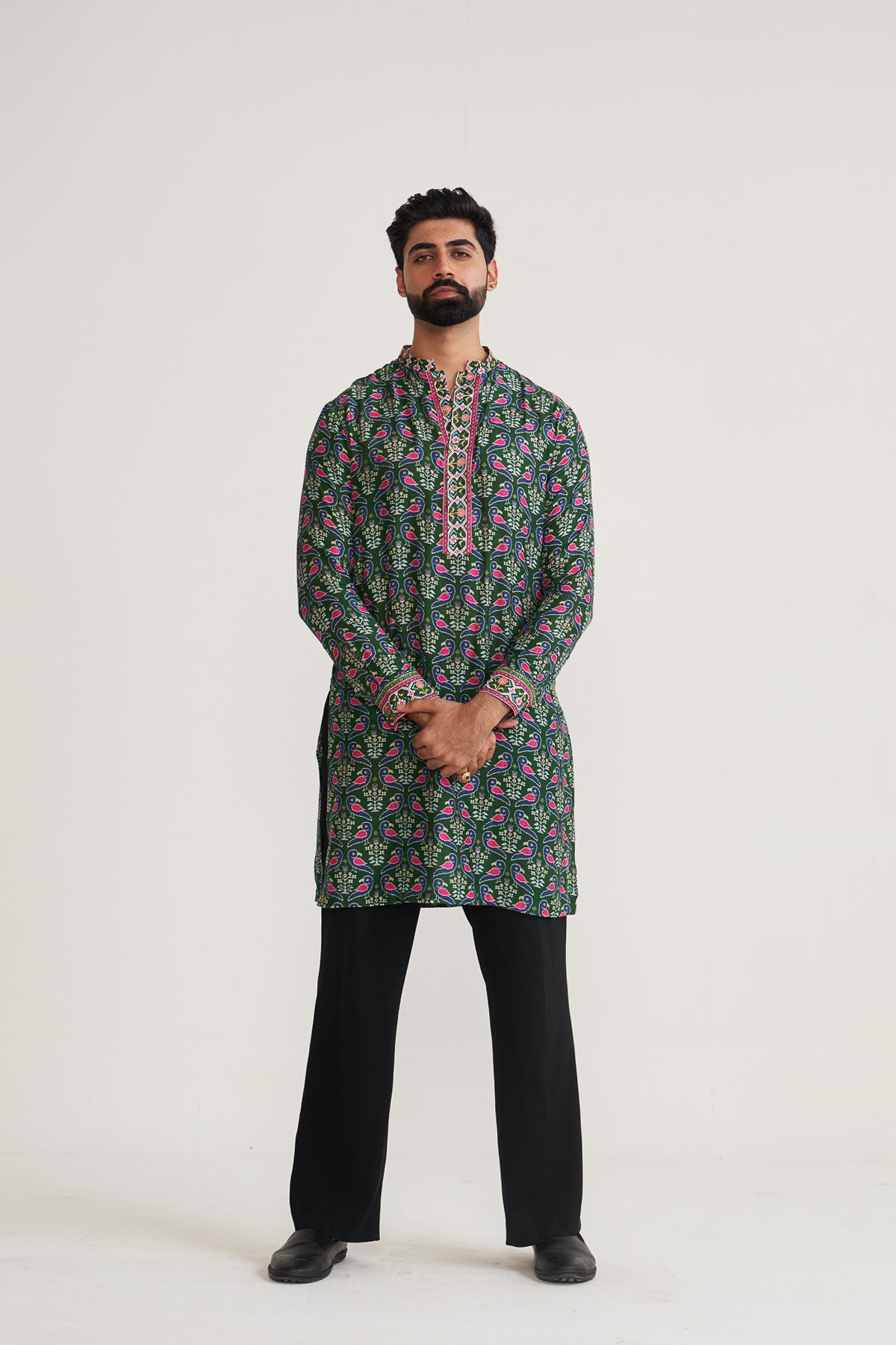 Patola blue kurta