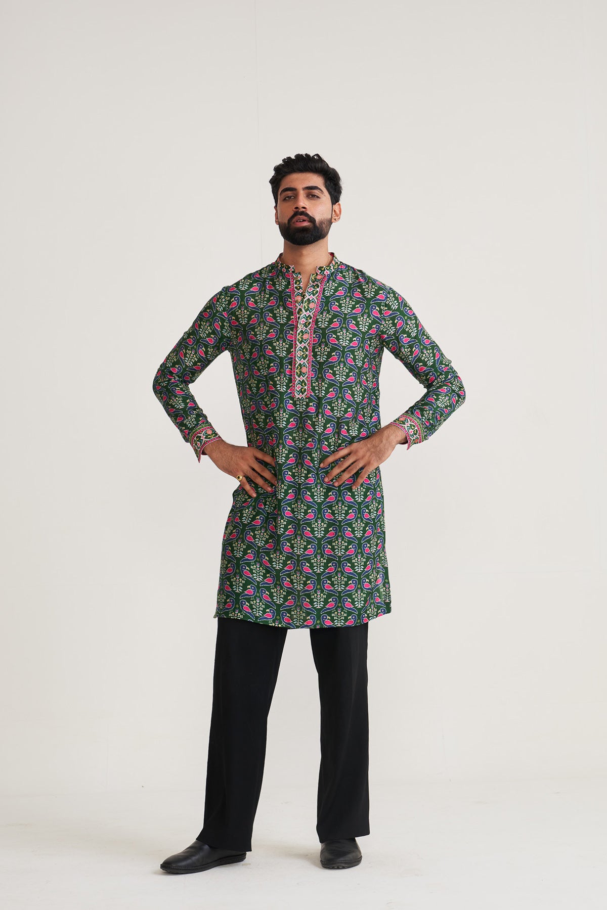 Patola blue kurta