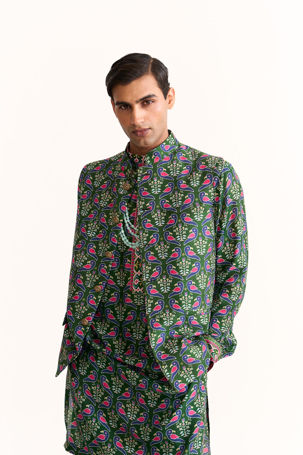 Patola green waistcoat