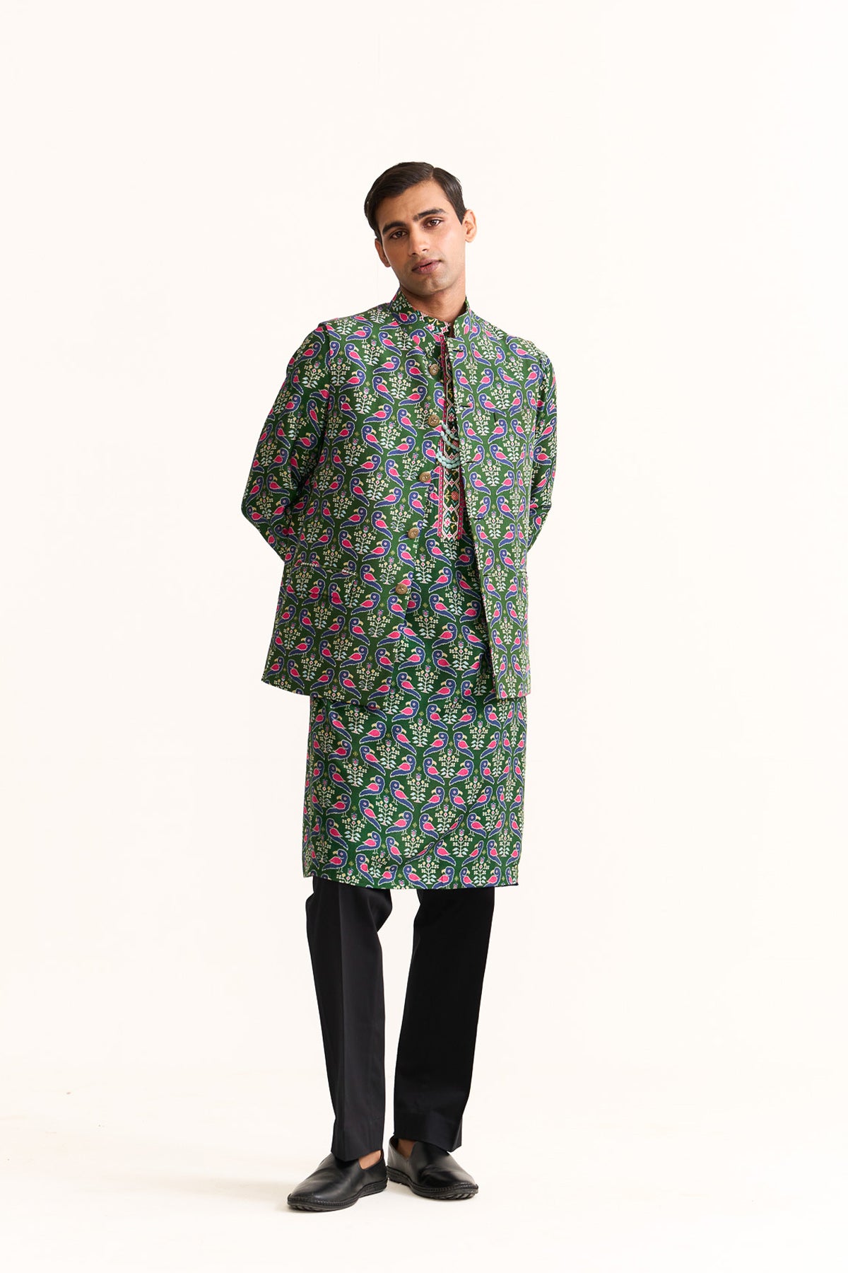 Patola green waistcoat