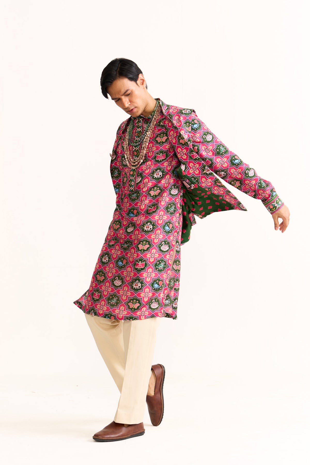 Patola pink nehru jacket