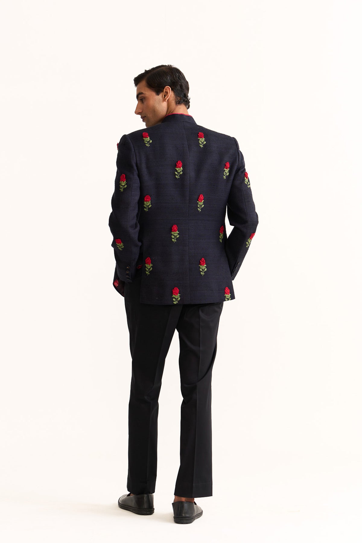 Red Rose embellished bandhgala