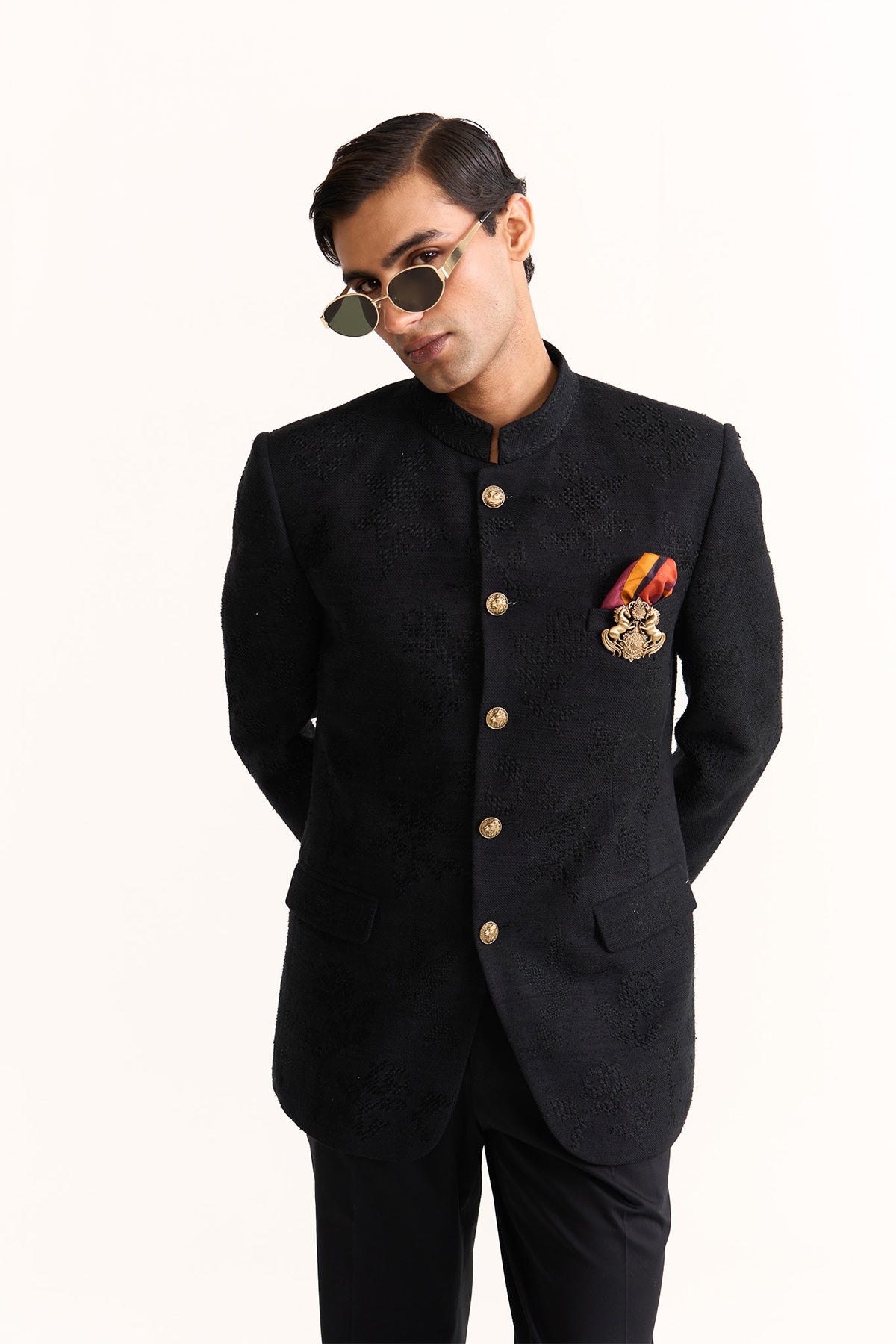 Cross stitch embroidered bandhgala