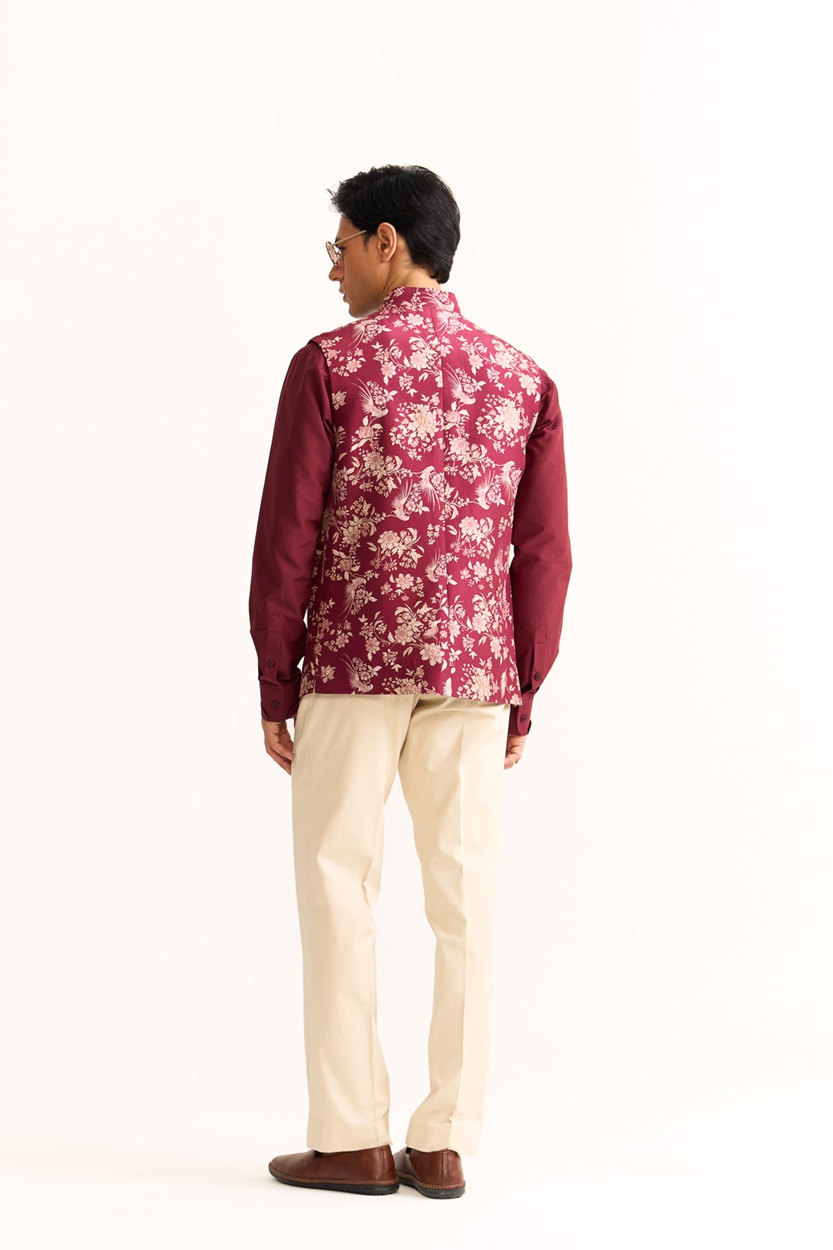 Parsi printed nehru jacket