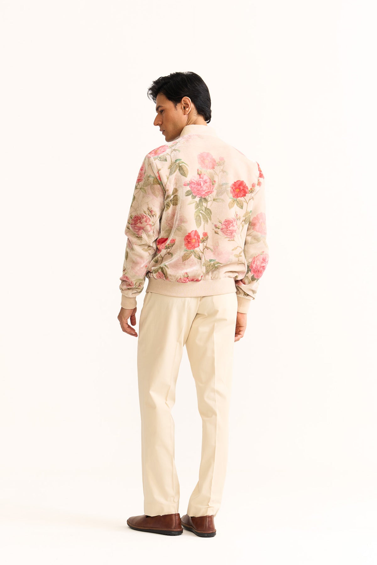 Vintage bloom ivory bomber jacket