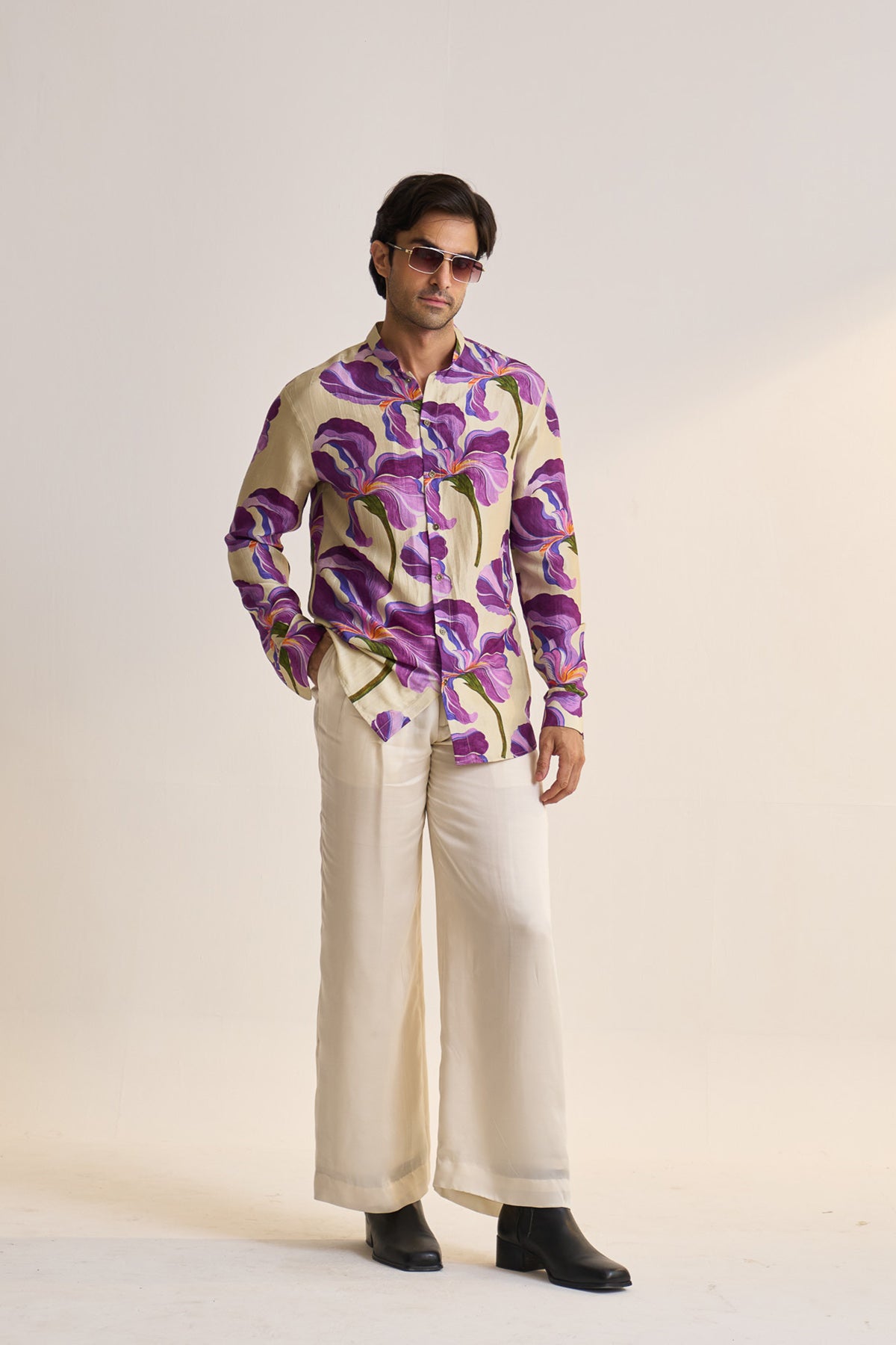 Multifloral purple shirt