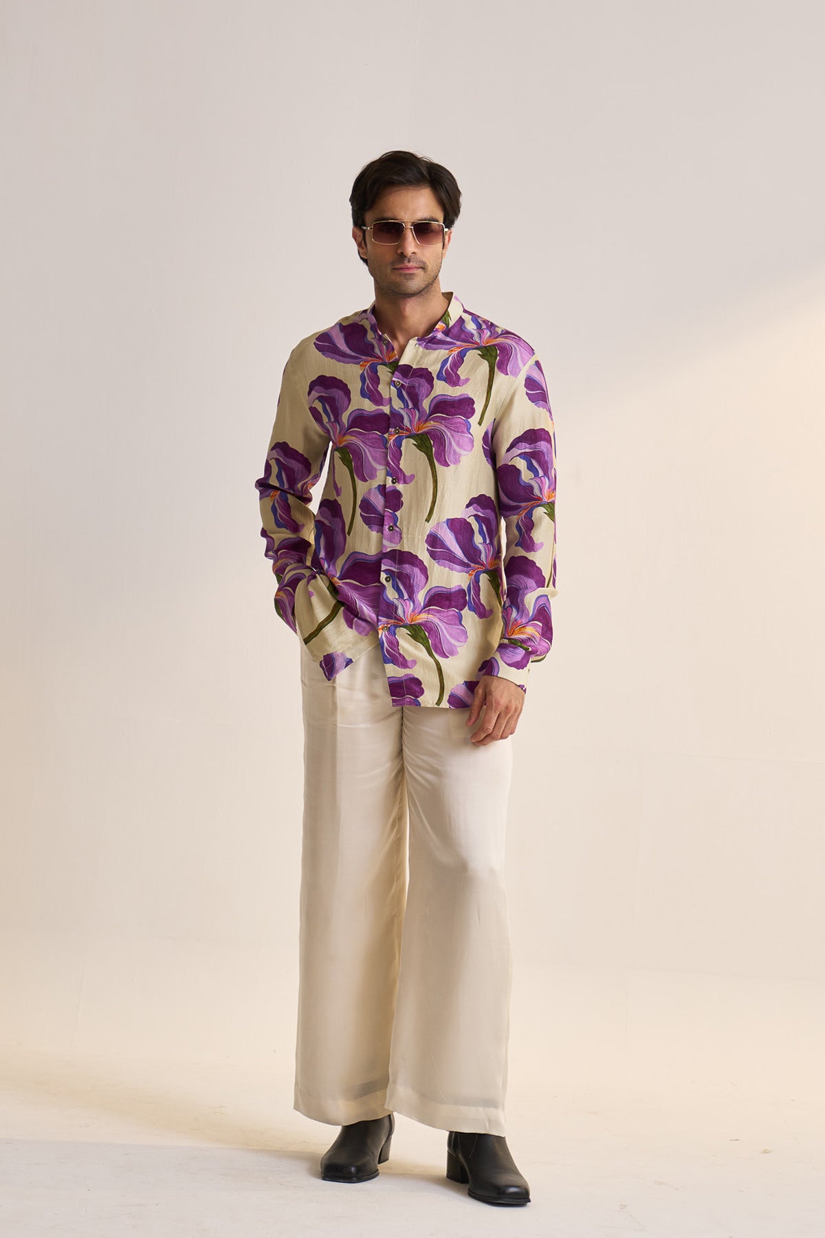 Multifloral purple shirt