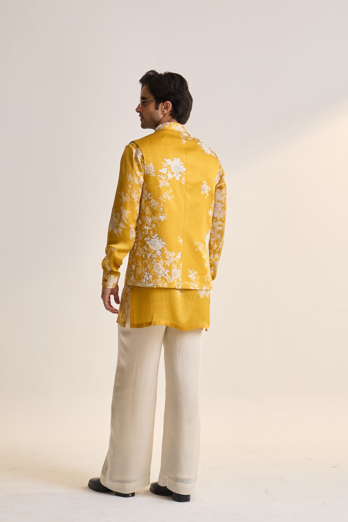 Summer parsi embellished nehru jacket