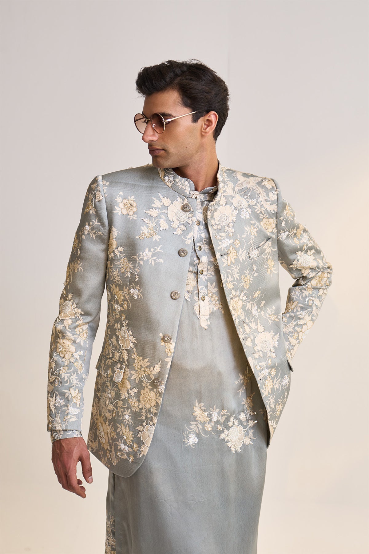 Summer parsi embellished bandhgala