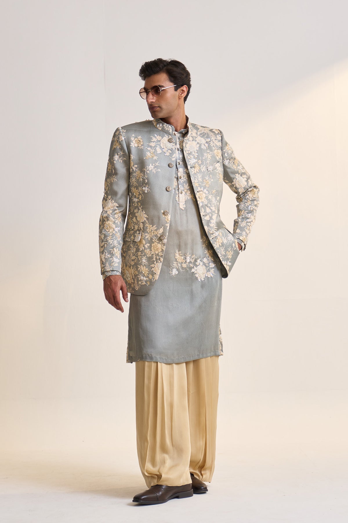 Summer parsi embellished bandhgala