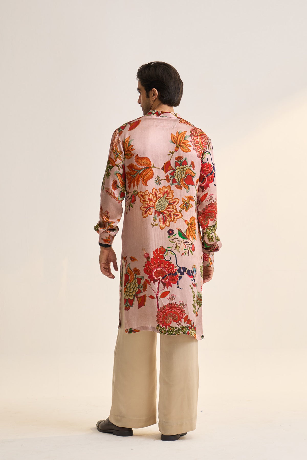 Chintz printed pink kurta