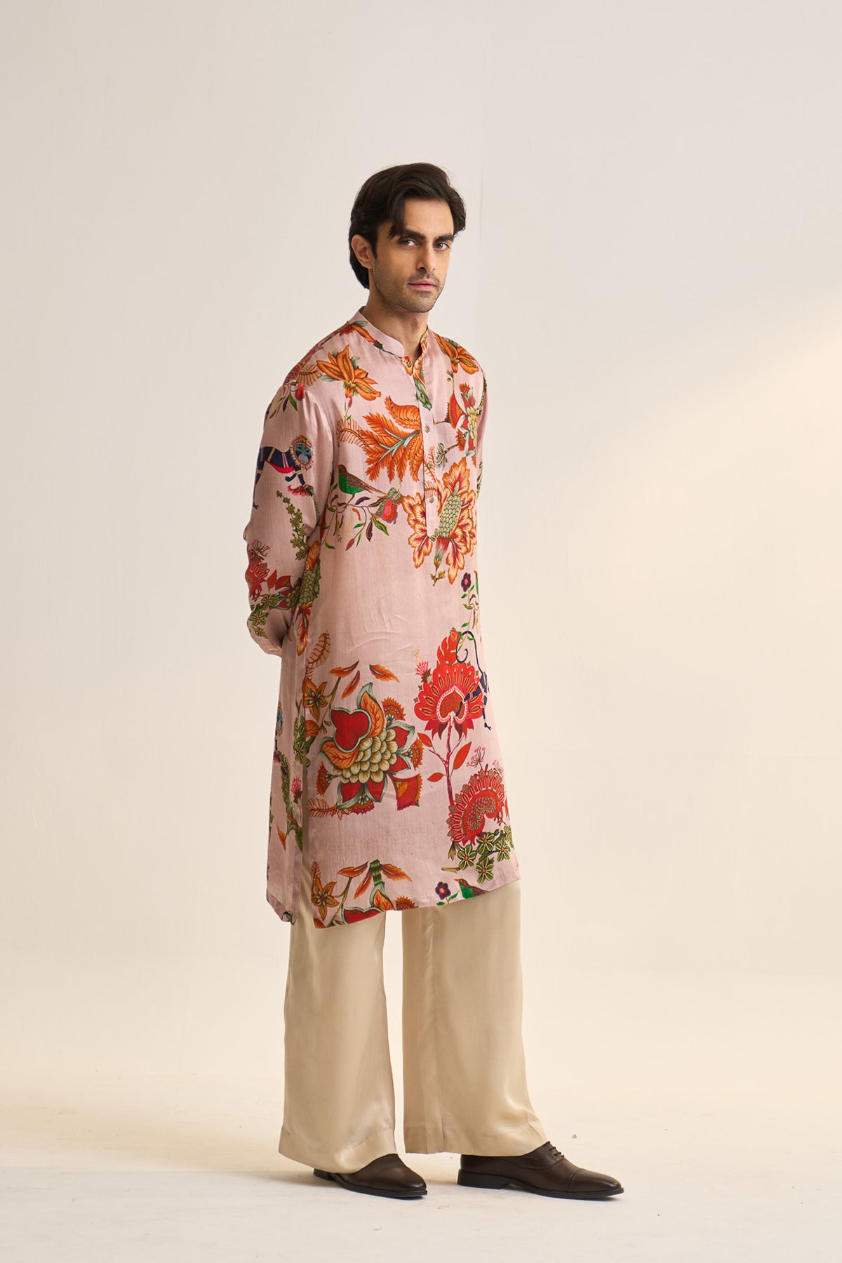Chintz printed pink kurta
