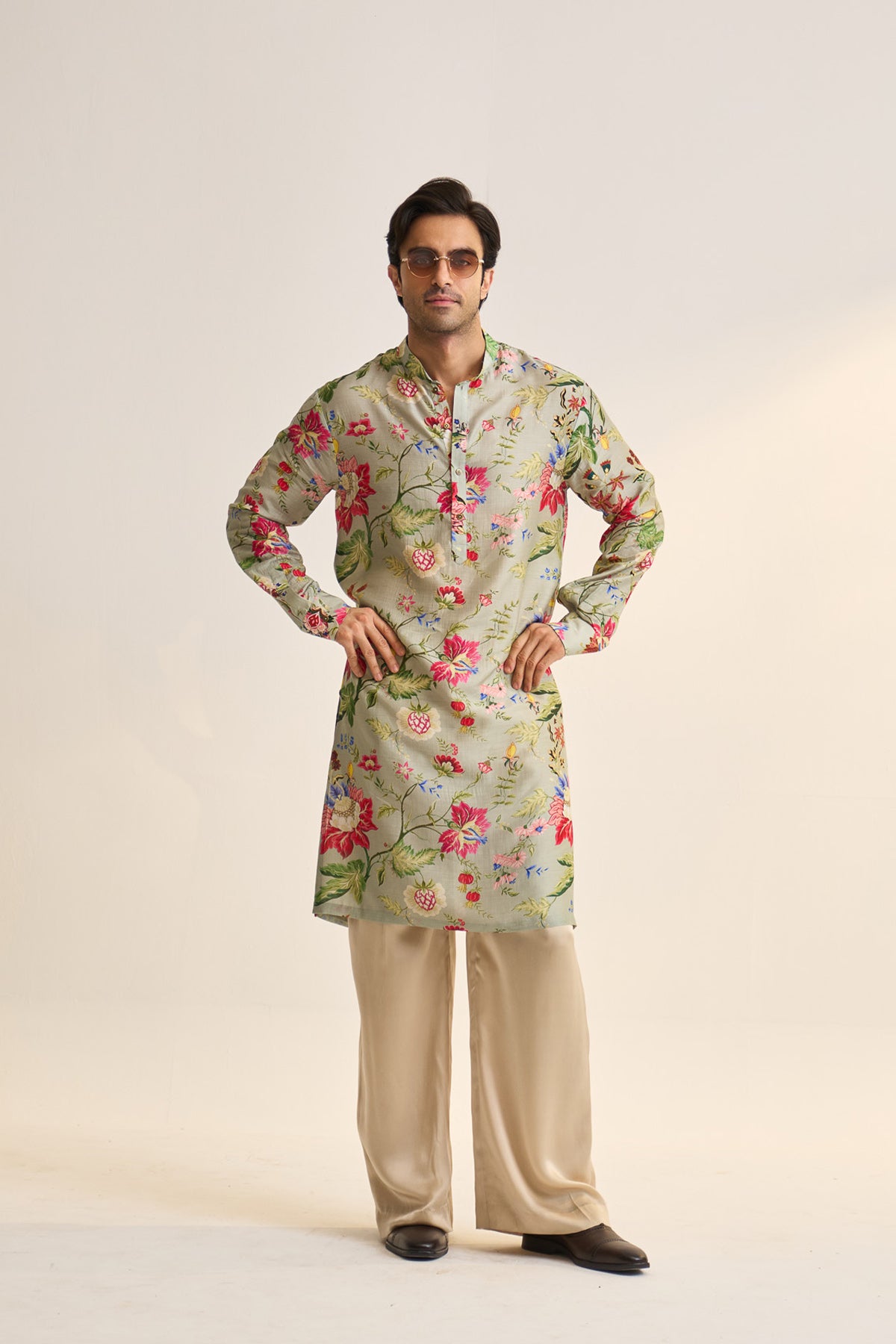 Gulnaar bloom teal kurta