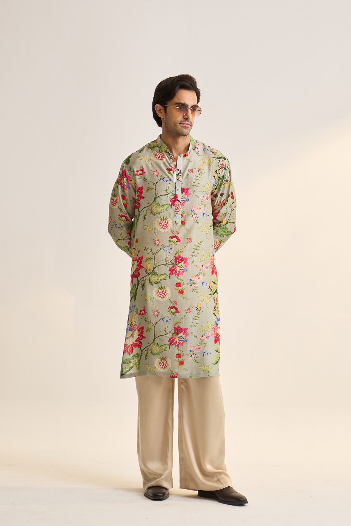 Gulnaar bloom teal kurta