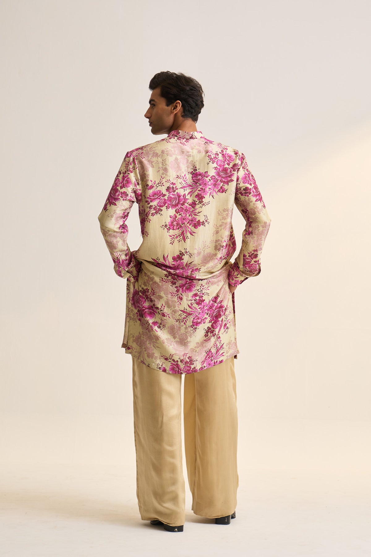 Pink moon printed kurta