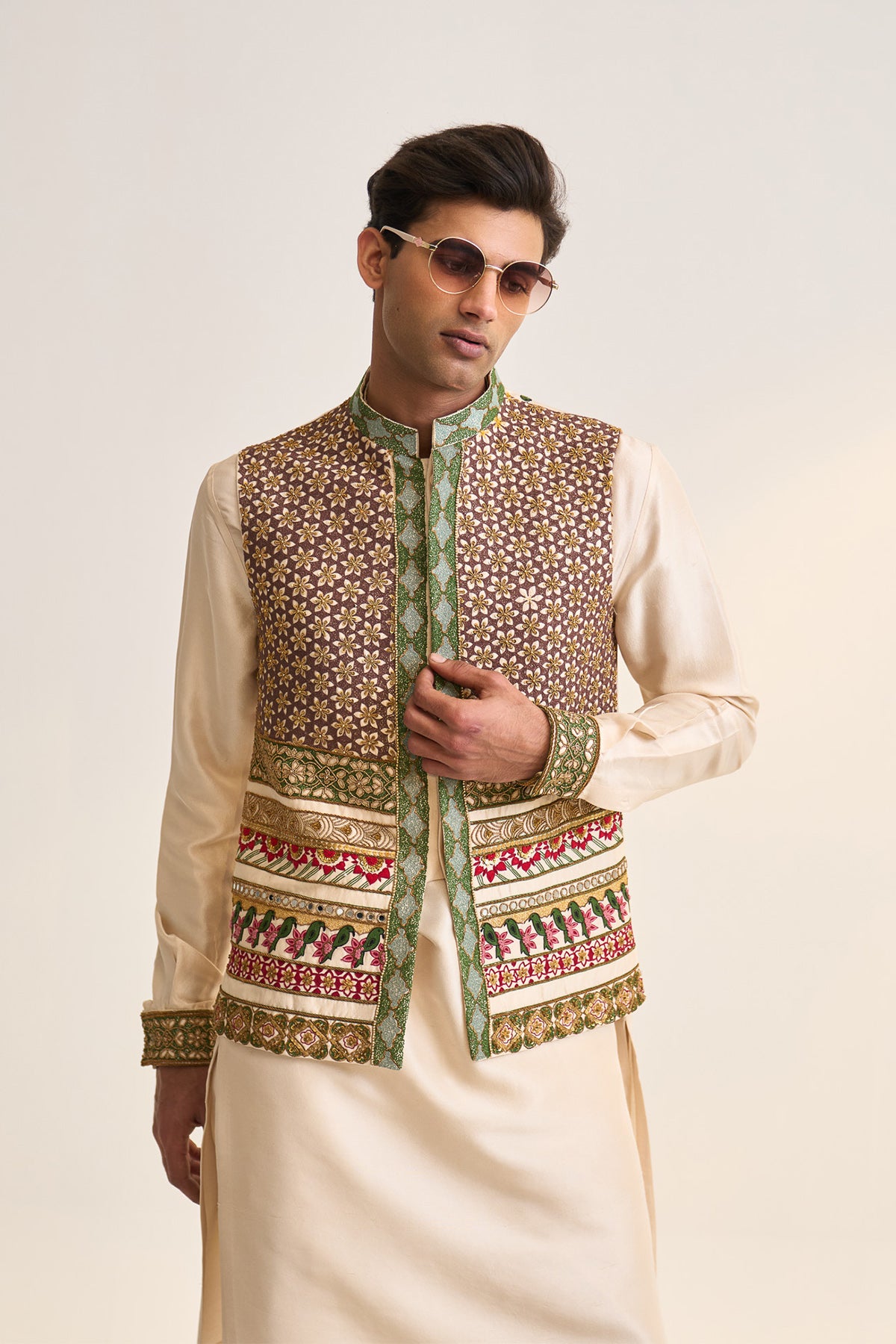 Noor kamal embellished nehru jacket