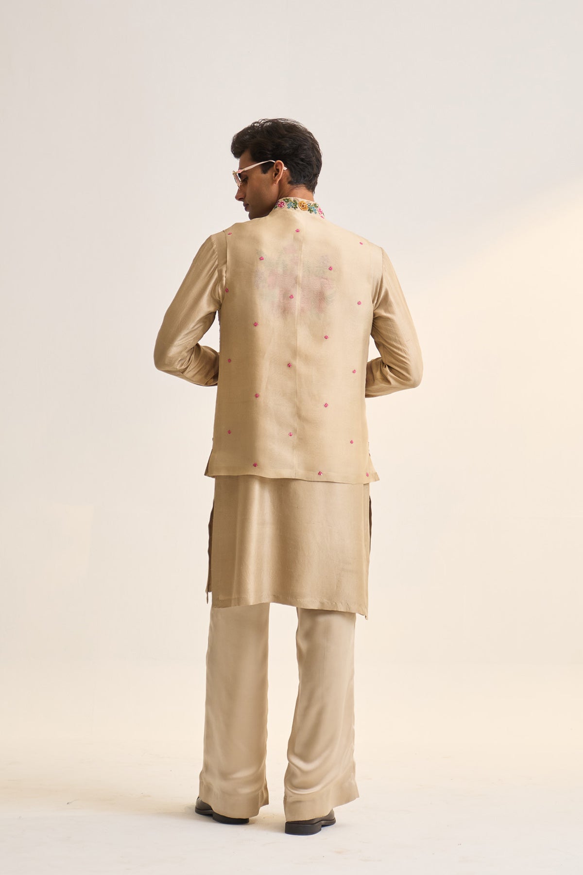 Multifloral heavy embellished nehru jacket