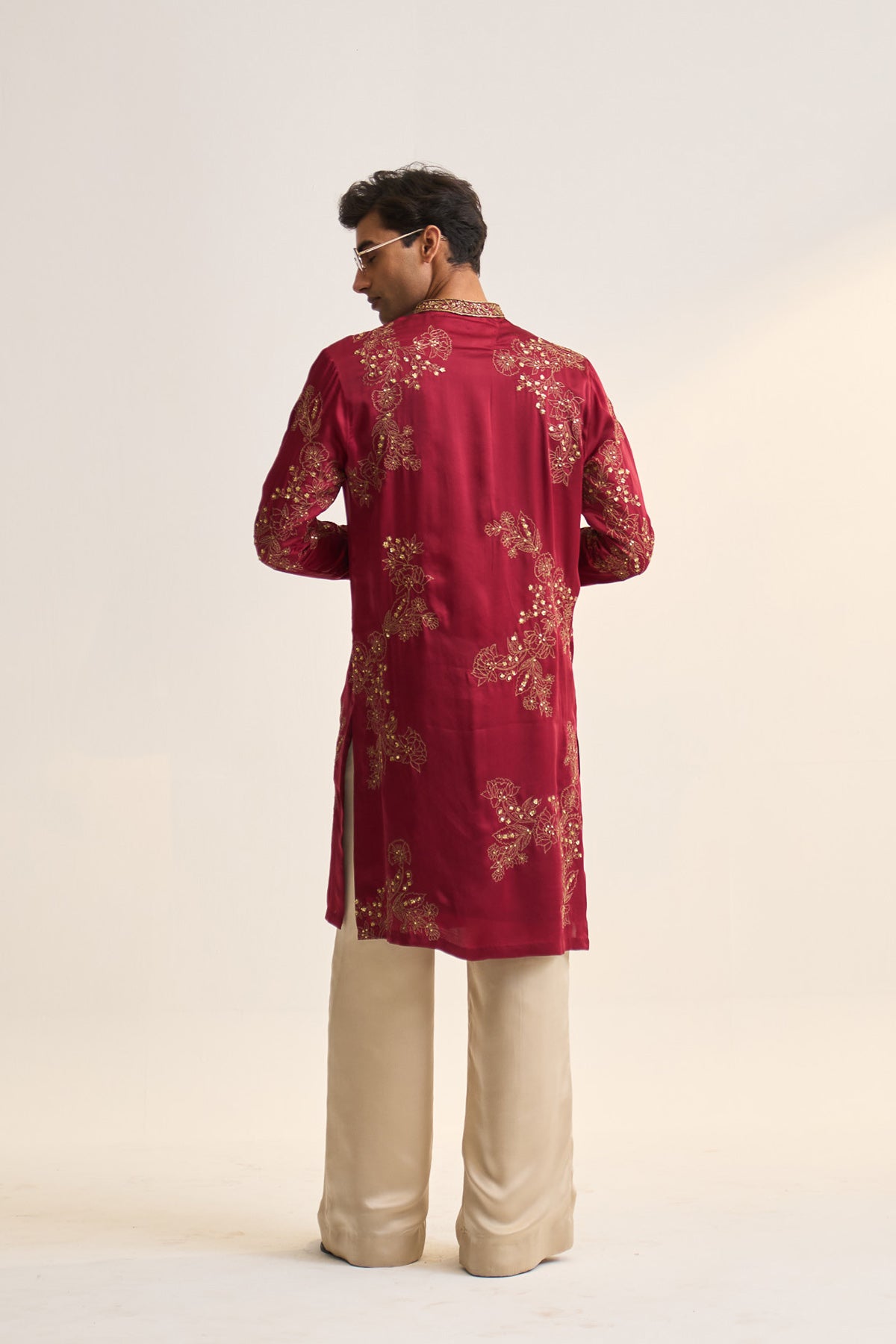 Shahi gul burgundy kurta