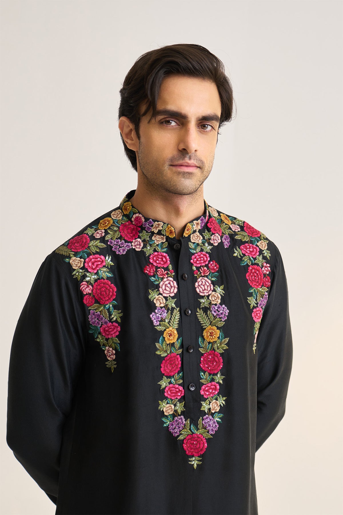 Multifloral embellished kurta