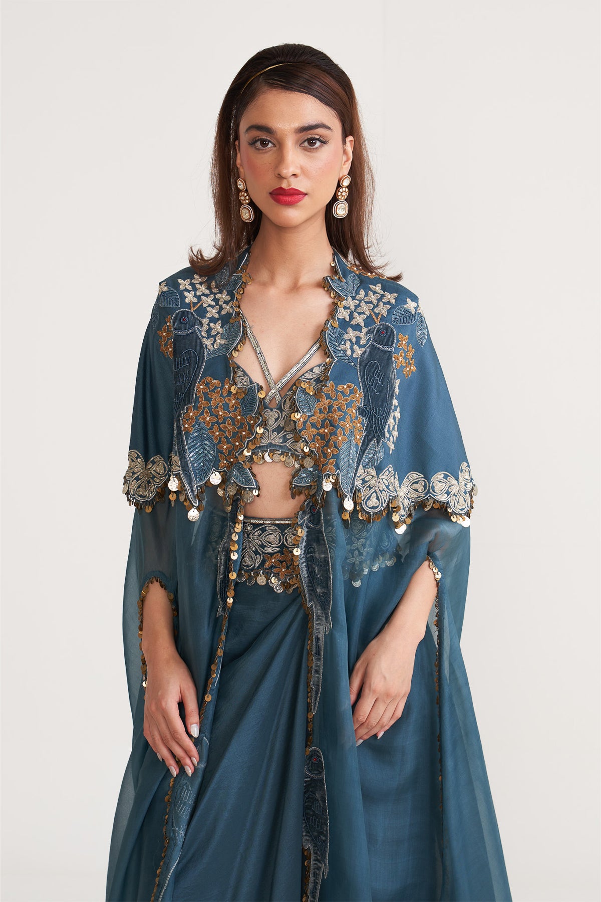 Cape and drape skirt set