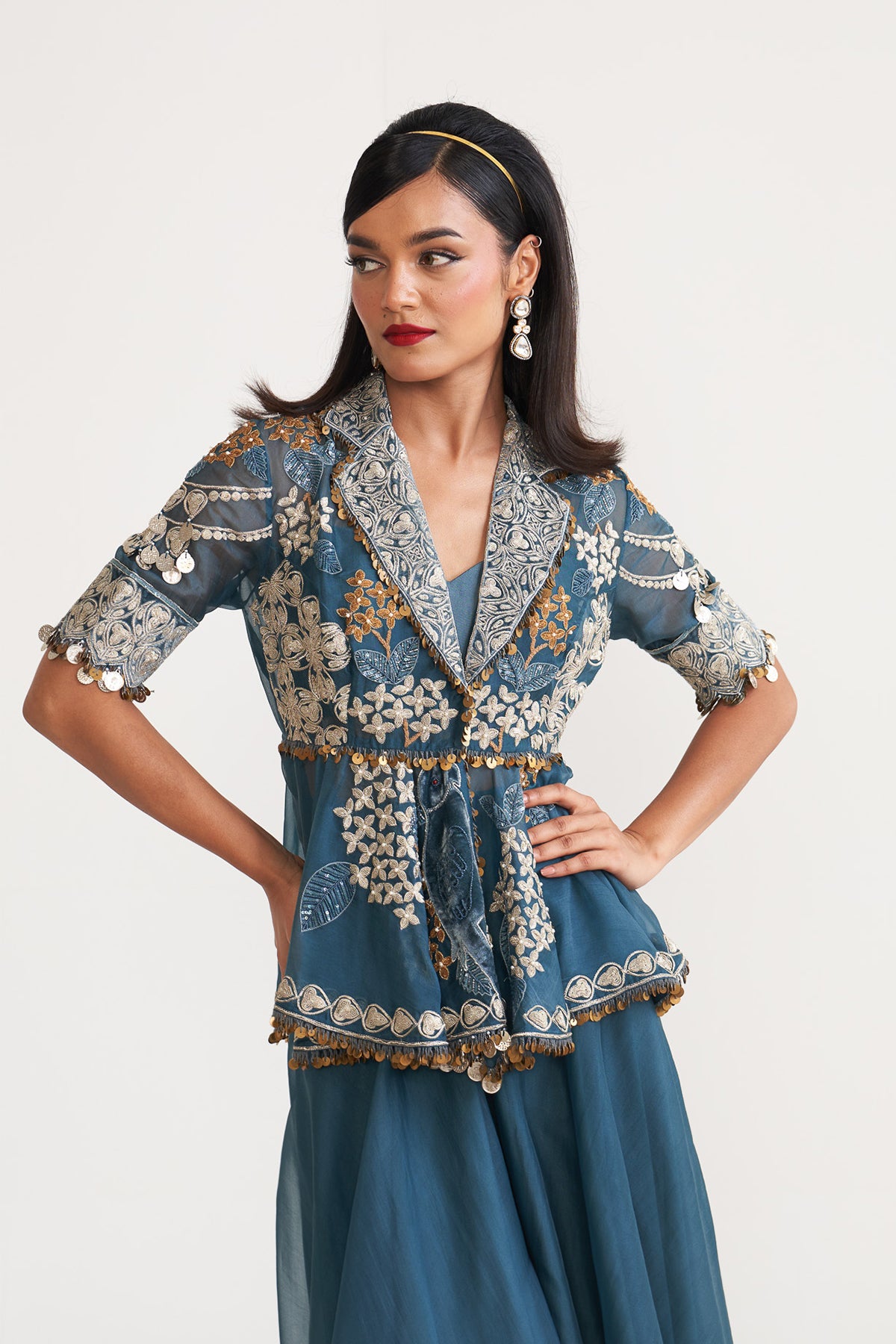 Peplum top sharara set
