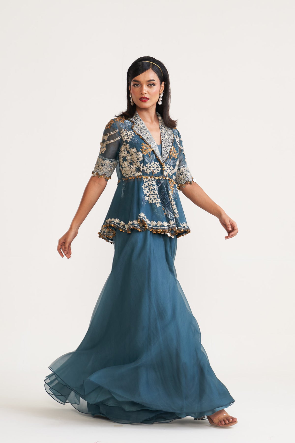 Peplum top sharara set