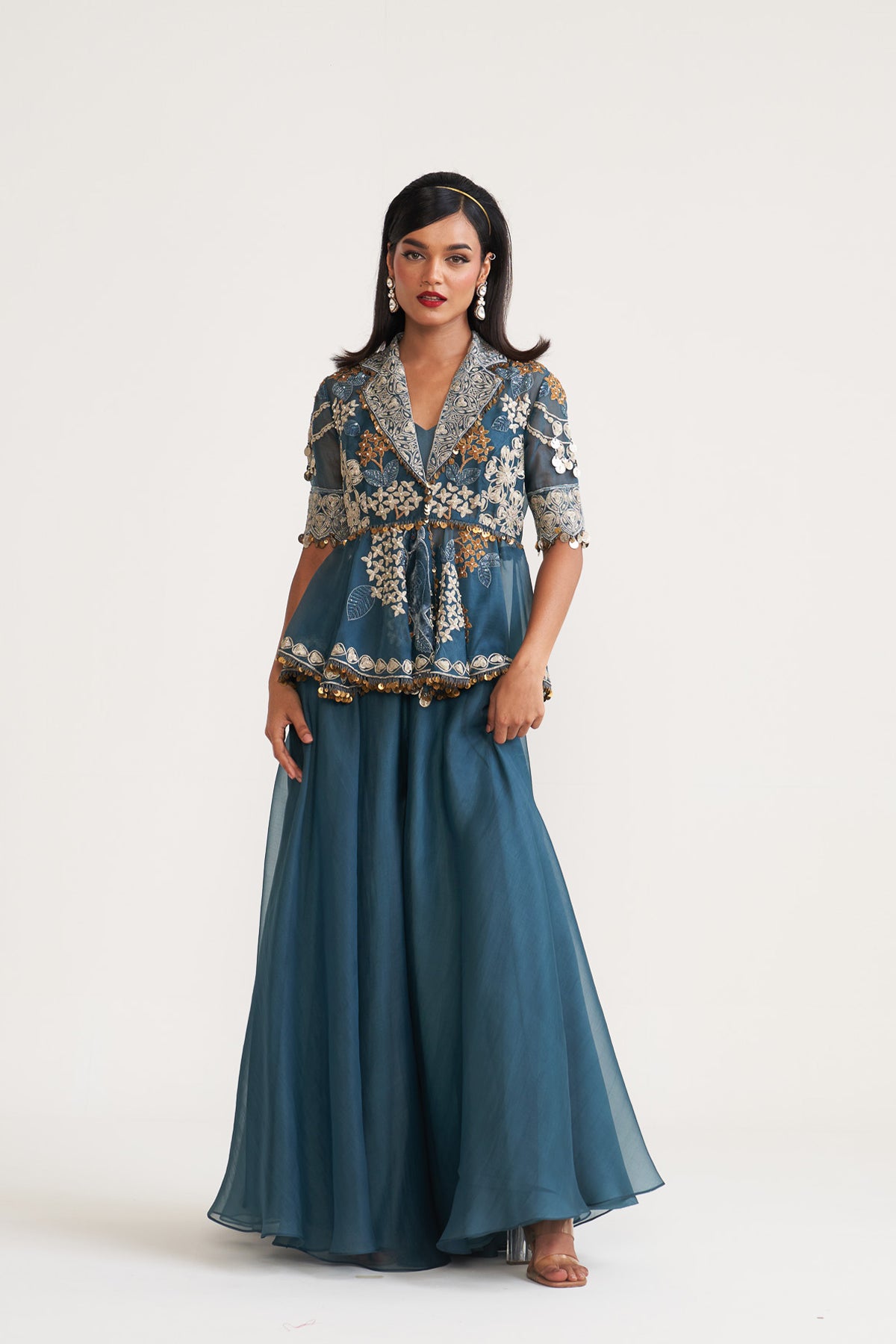 Peplum top sharara set