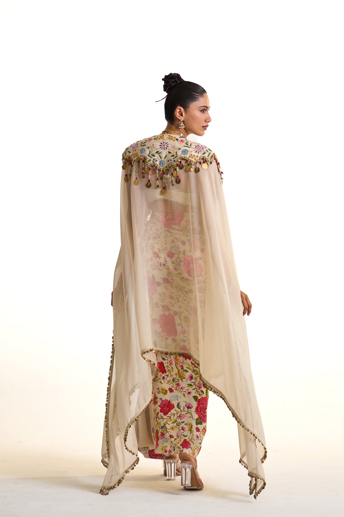 Noor-e-kashmir cape & drape skirt set