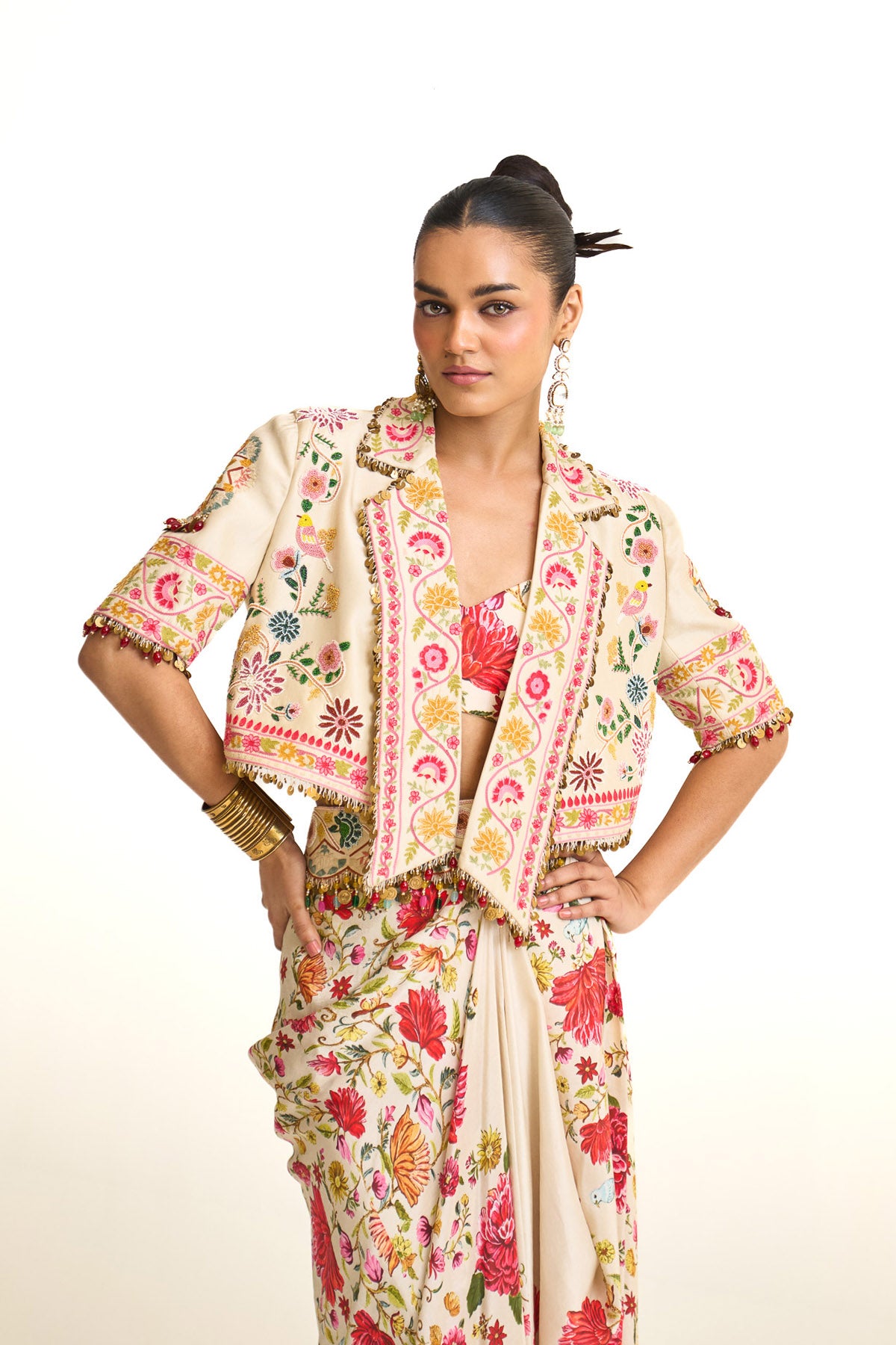 Noor-e-kashmir Overlap jacket set