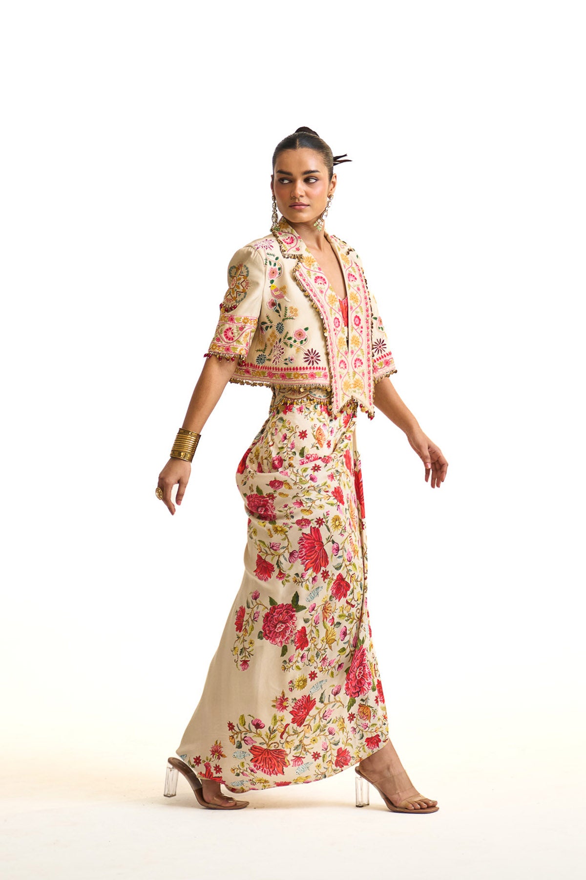 Noor-e-kashmir Overlap jacket set