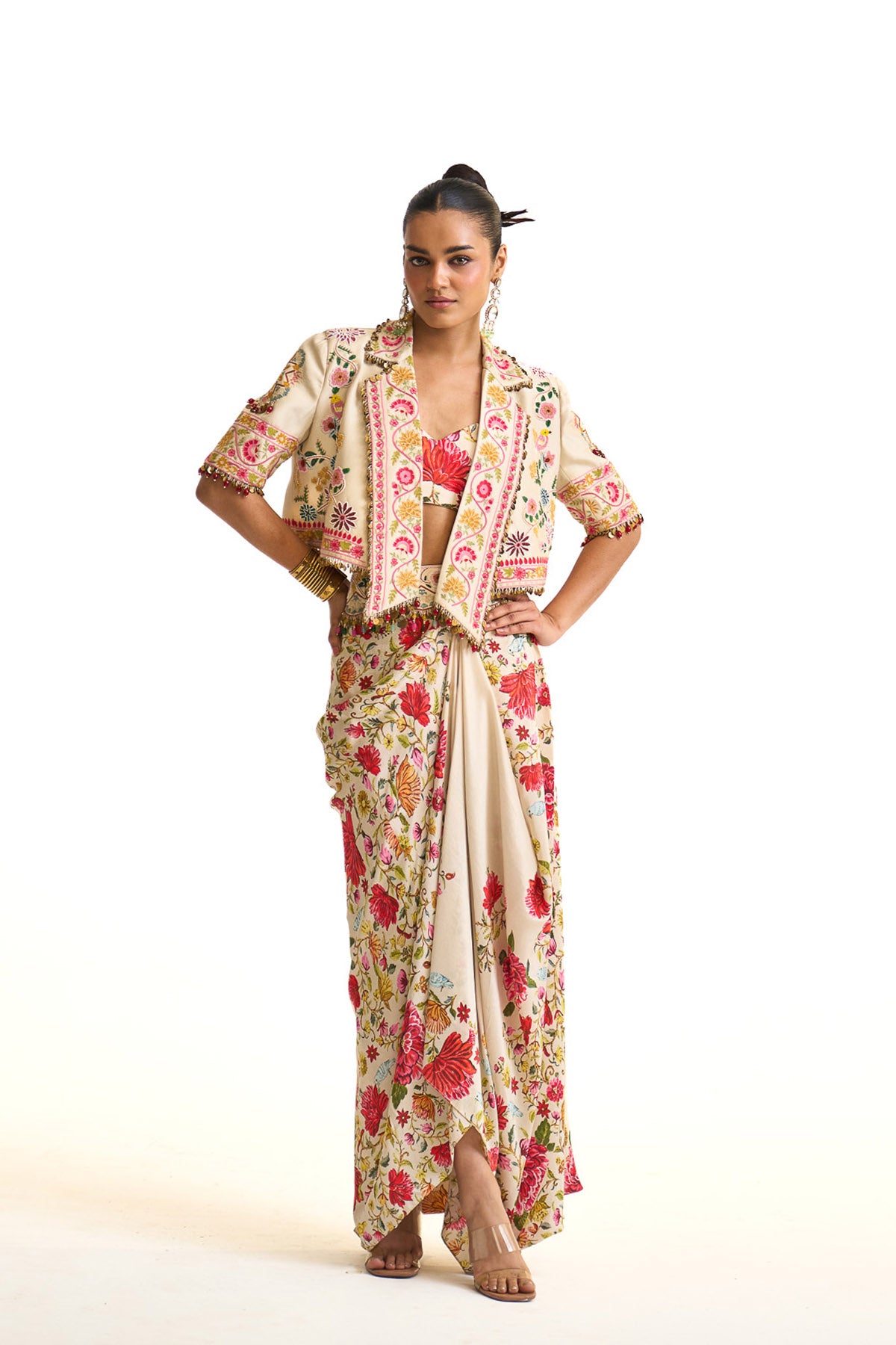 Noor-e-kashmir Overlap jacket set