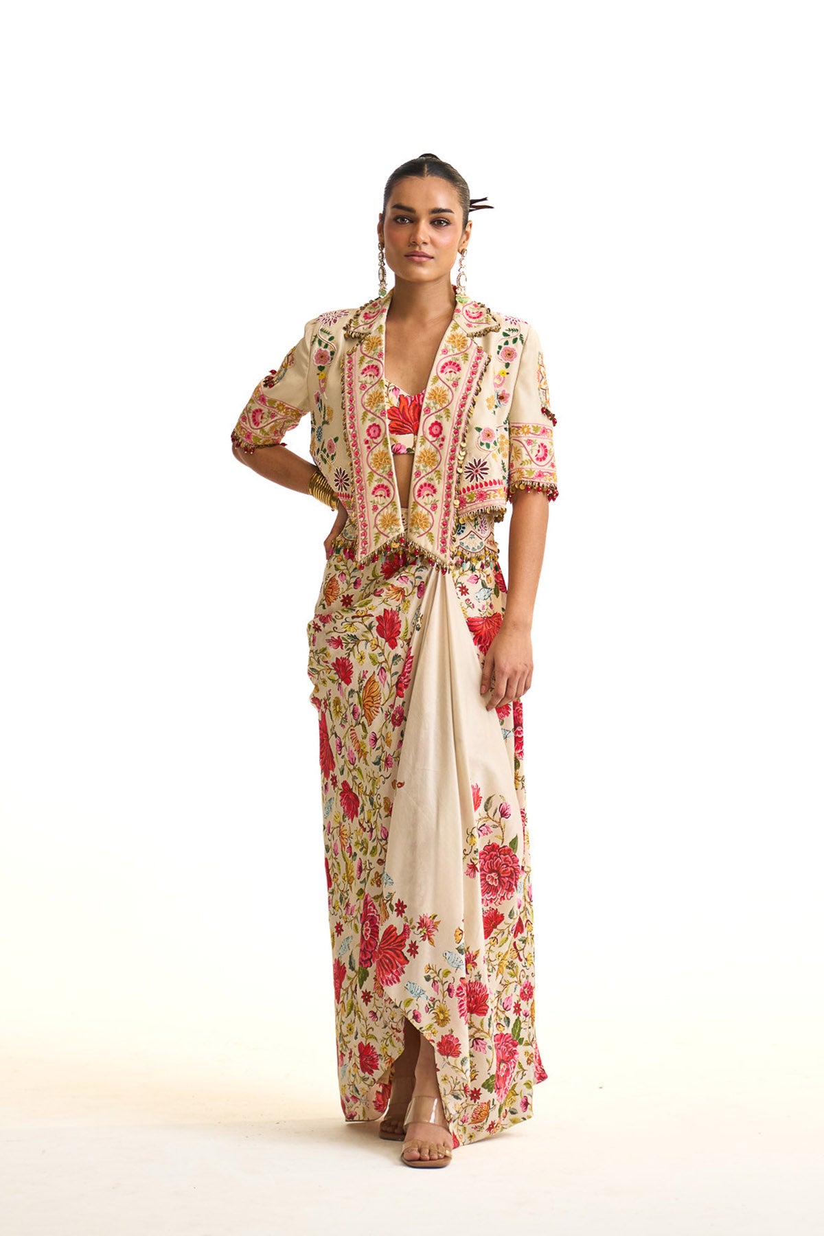 Noor-e-kashmir Overlap jacket set